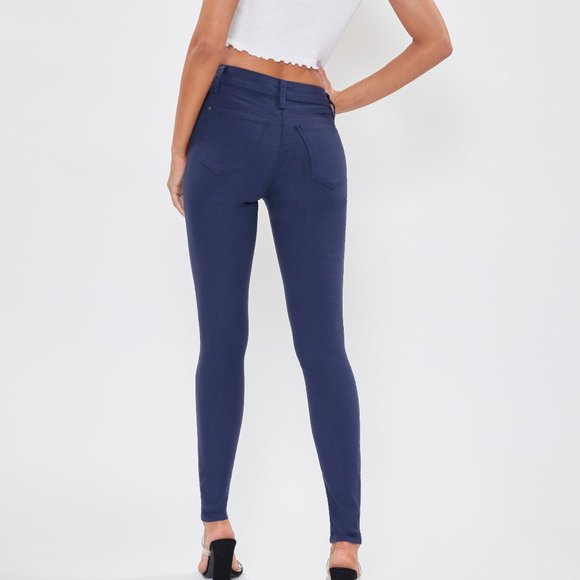 YMI Women's Hyperstretch Midrise Skinny Navy XL - Picture 3 of 3